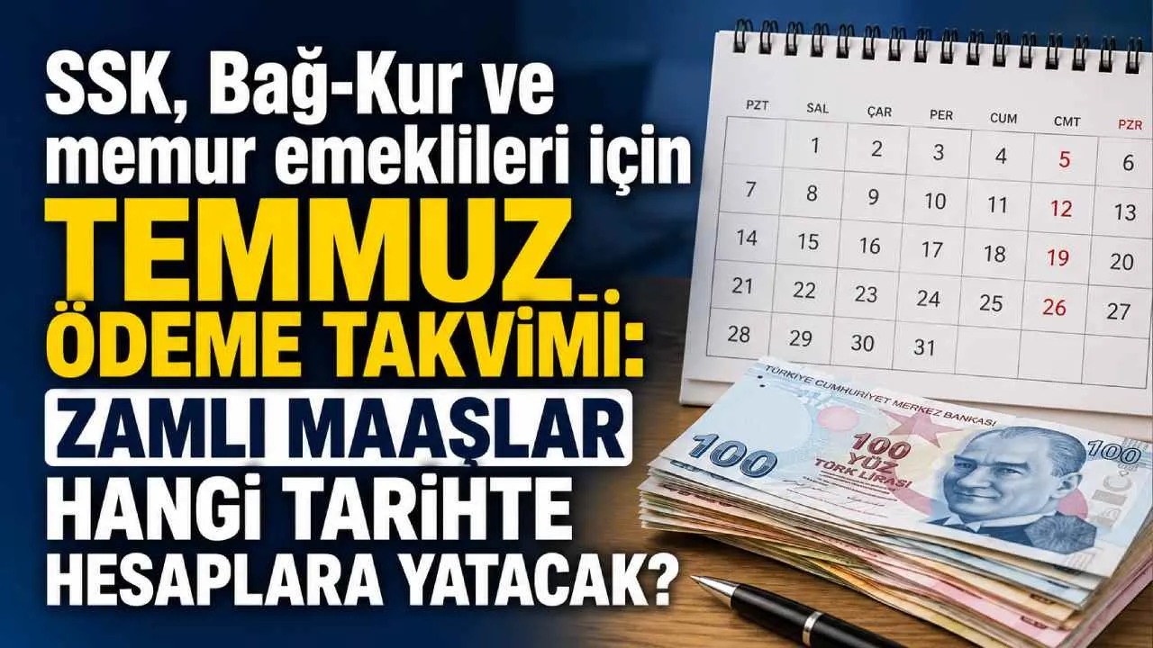 SSK, Bağ-Kur ve memur emeklileri için Temmuz ödeme takvimi: Zamlı maaşlar hangi tarihte hesaplara yatacak?