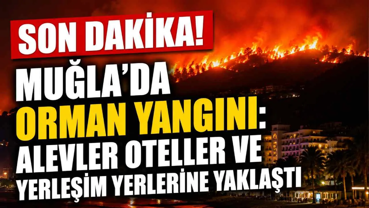 Son Dakika! Muğla'da orman yangını: Alevler oteller ve yerleşim yerlerine yaklaştı