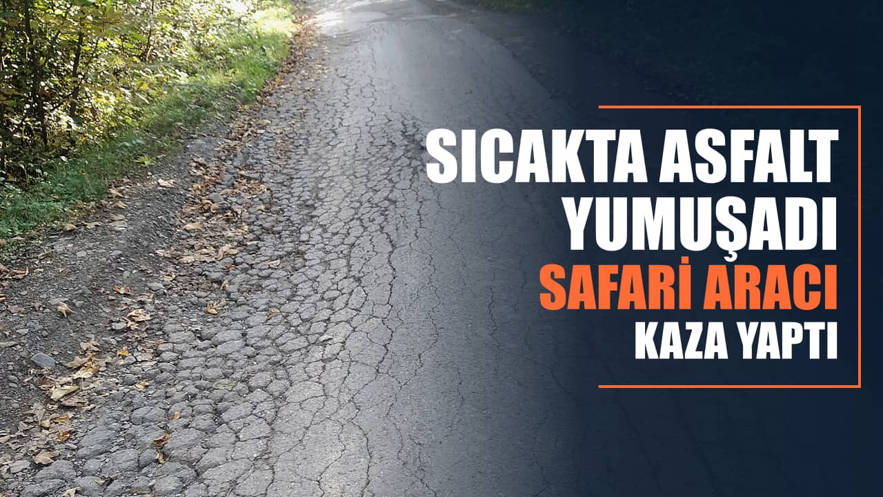 Manavgat'ta safari aracı yumuşayan asfaltta kaydı: 2 yaralı