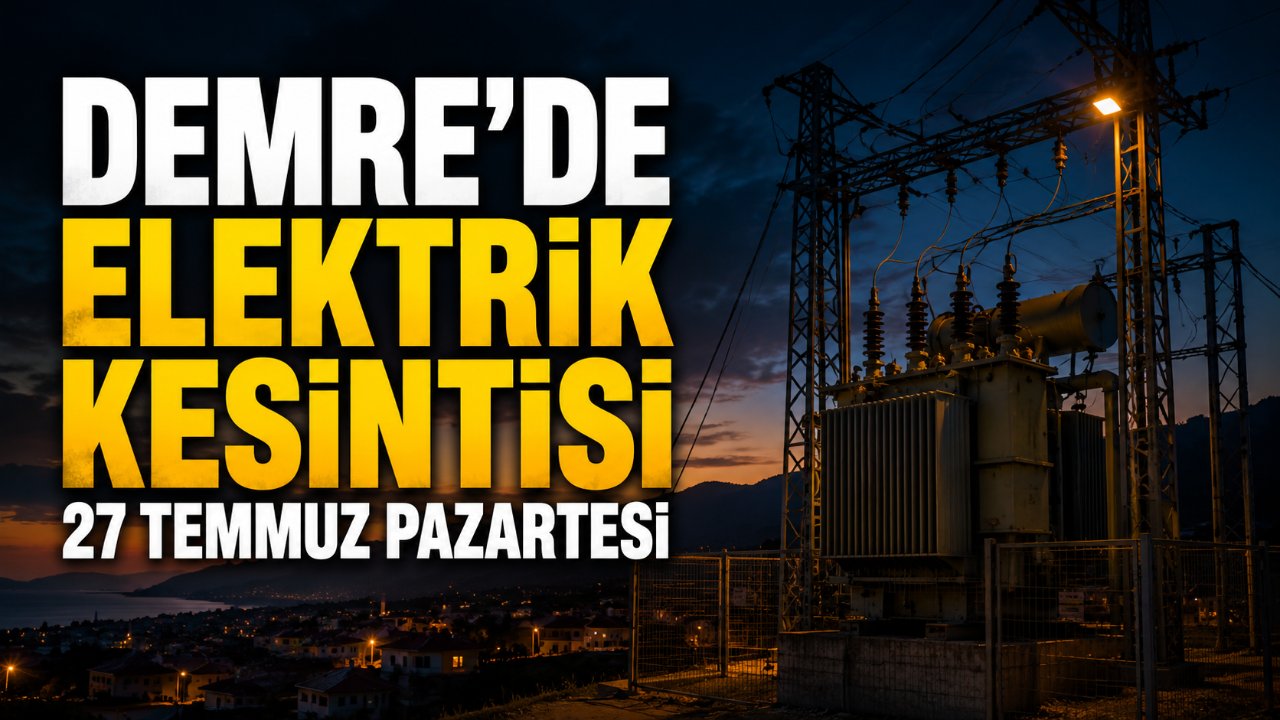Demre'de Beymelek Mahallesi 27 Temmuz'da 7 saat elektriksiz kalacak
