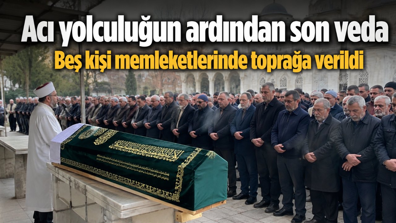 Antalya'daki kazada yaşamını yitiren 5 kişi Konya'da son yolculuğuna uğurlandı