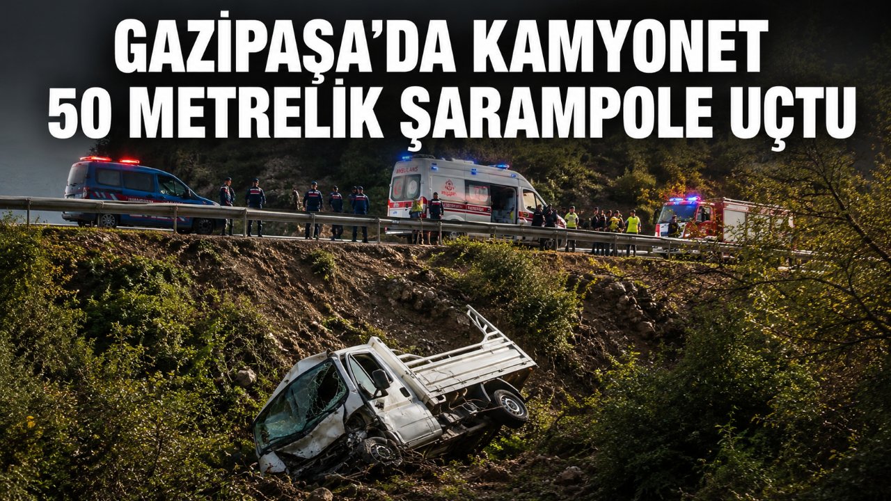 Gazipaşa'da Kamyonet Şarampole Yuvarlandı, Üç Kişi Yaralandı