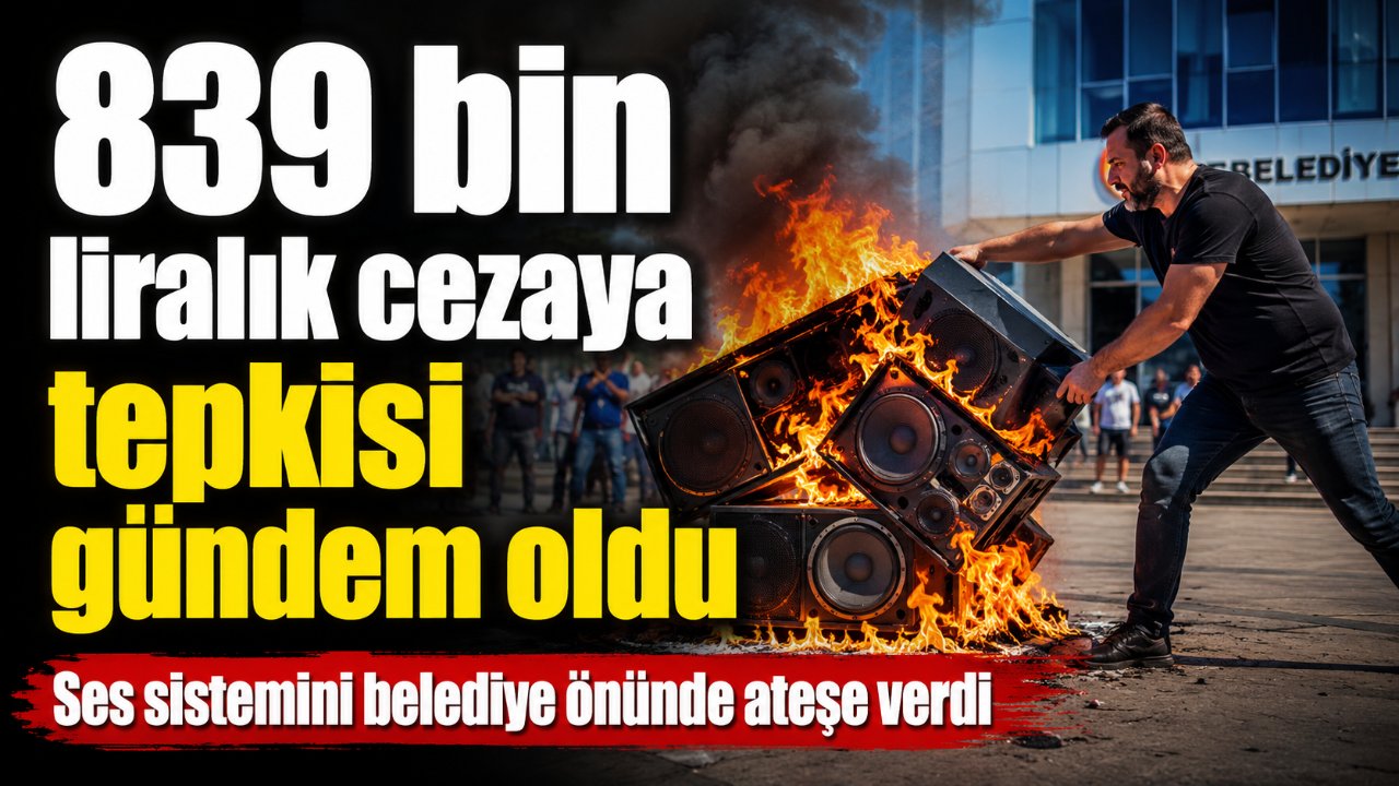 Antalya'da 839 bin liralık cezaya tepki: Ses sistemini belediye önünde yaktı