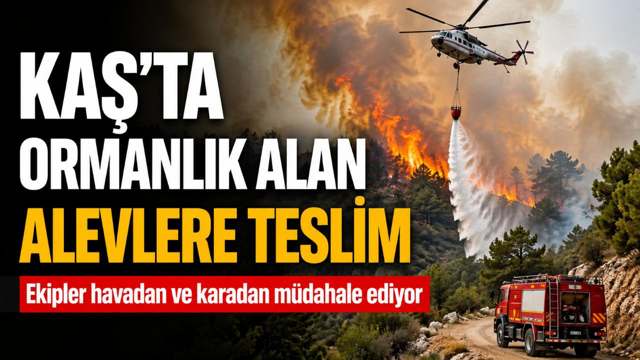 Antalya Kaş’ta orman yangını: İkizce’de havadan ve karadan müdahale