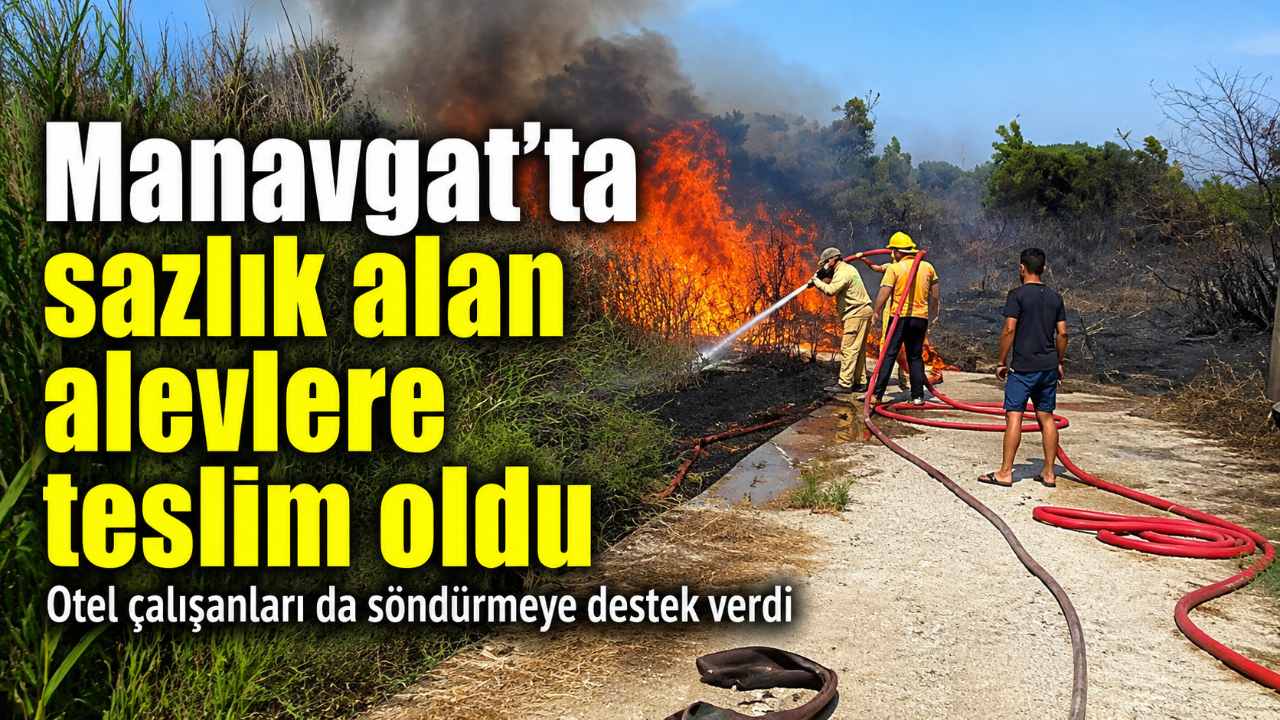 Manavgat’ta Titreyengöl kenarında sazlık alan yandı