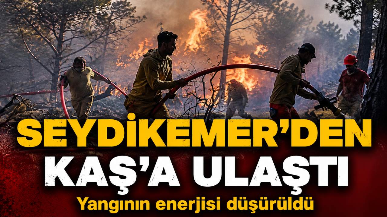 Seydikemer'den Kaş'a sıçrayan yangının enerjisi düşürüldü