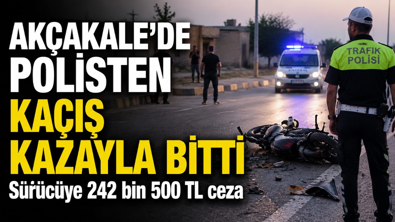 Akçakale'de plakasız motosikletle polisten kaçan sürücü kaza yaptı
