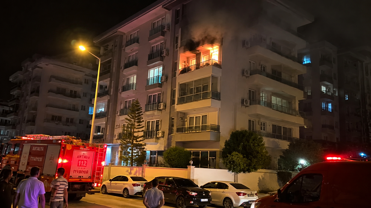 Alanya’da çıkan yangında vatandaşlar sokağa çıktı