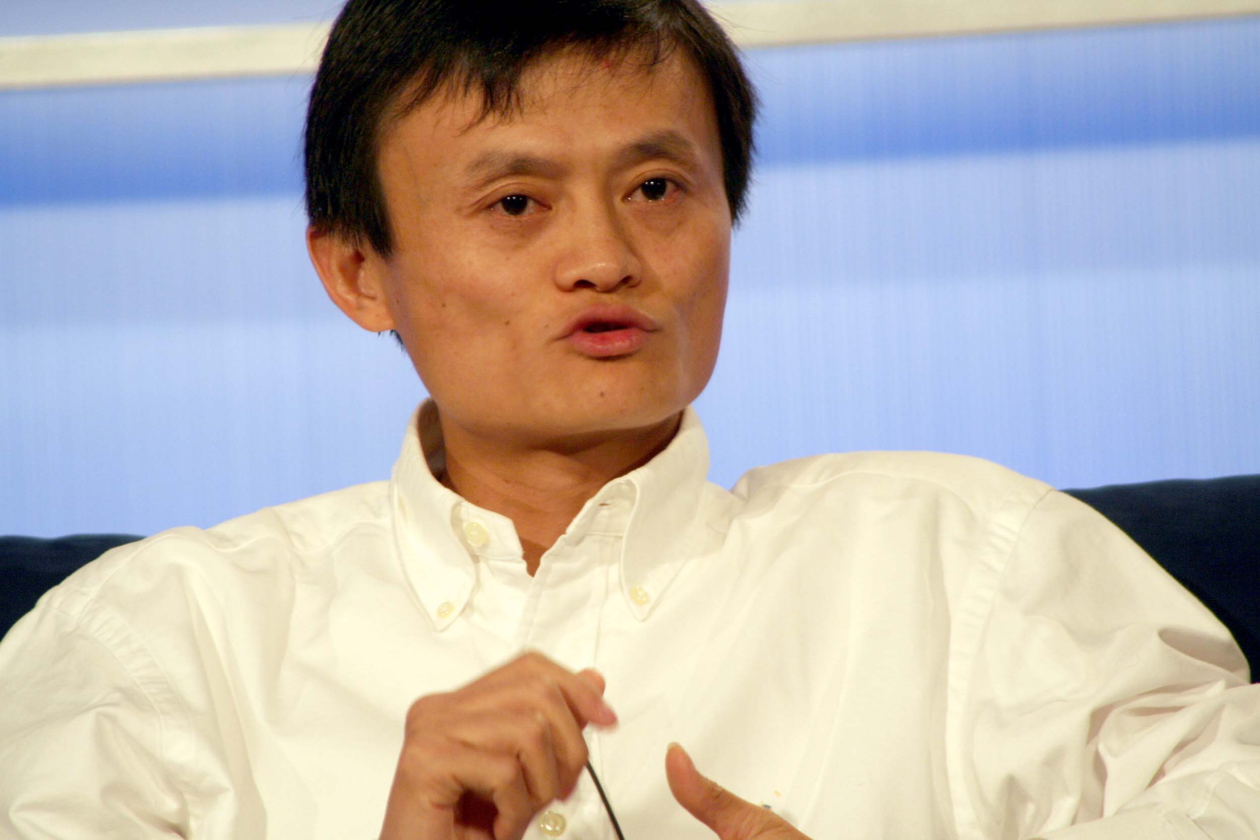 Etkinlik alanında Jack Ma objektiflere yansıyor