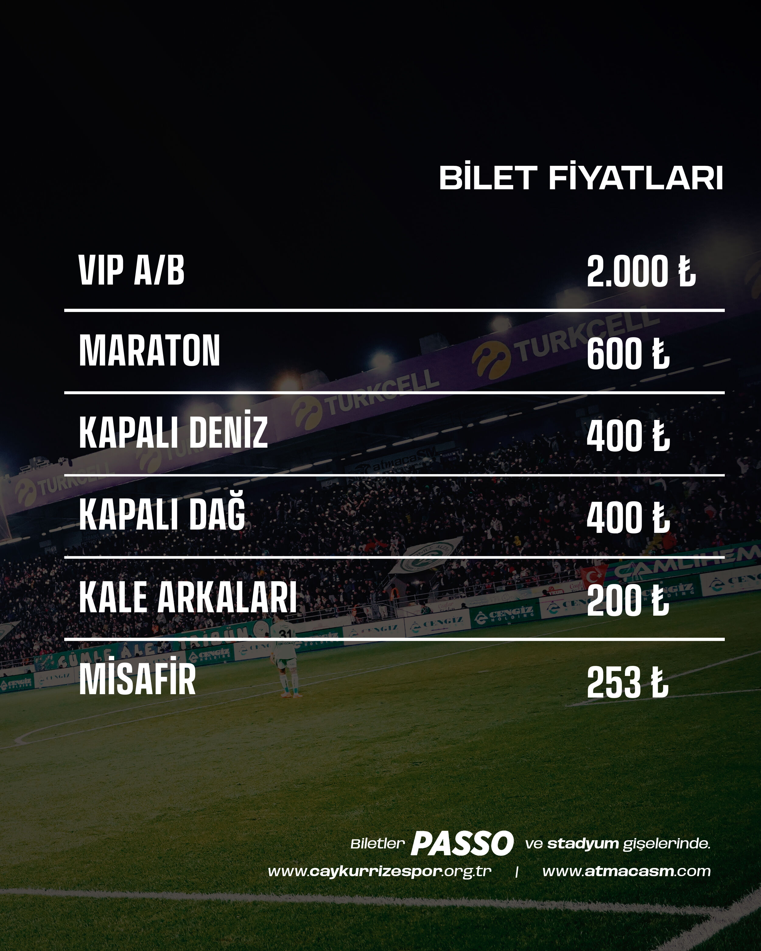 Rize’de stadyum maç gününü bekliyor