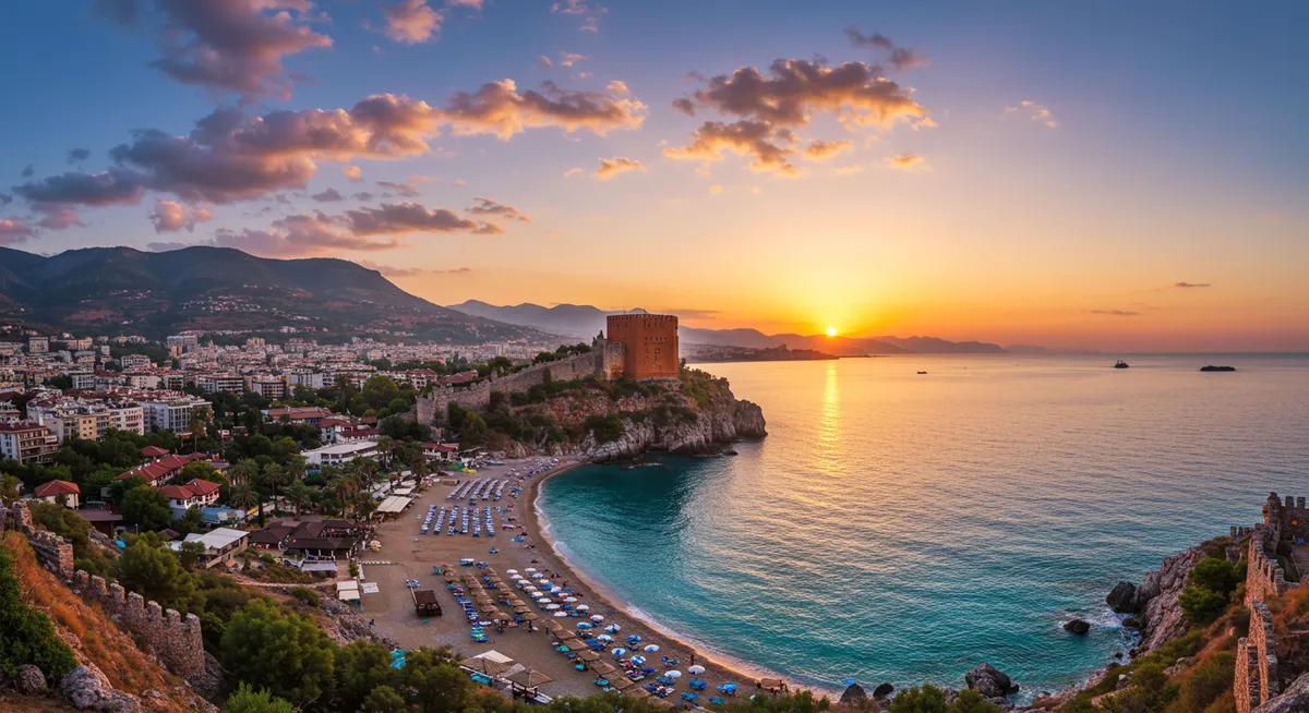 Alanya kıyılarında gün batımı manzarası
