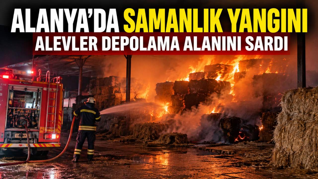 Alanya Demirtaş’ta Samanlıkta Yangın Çıktı