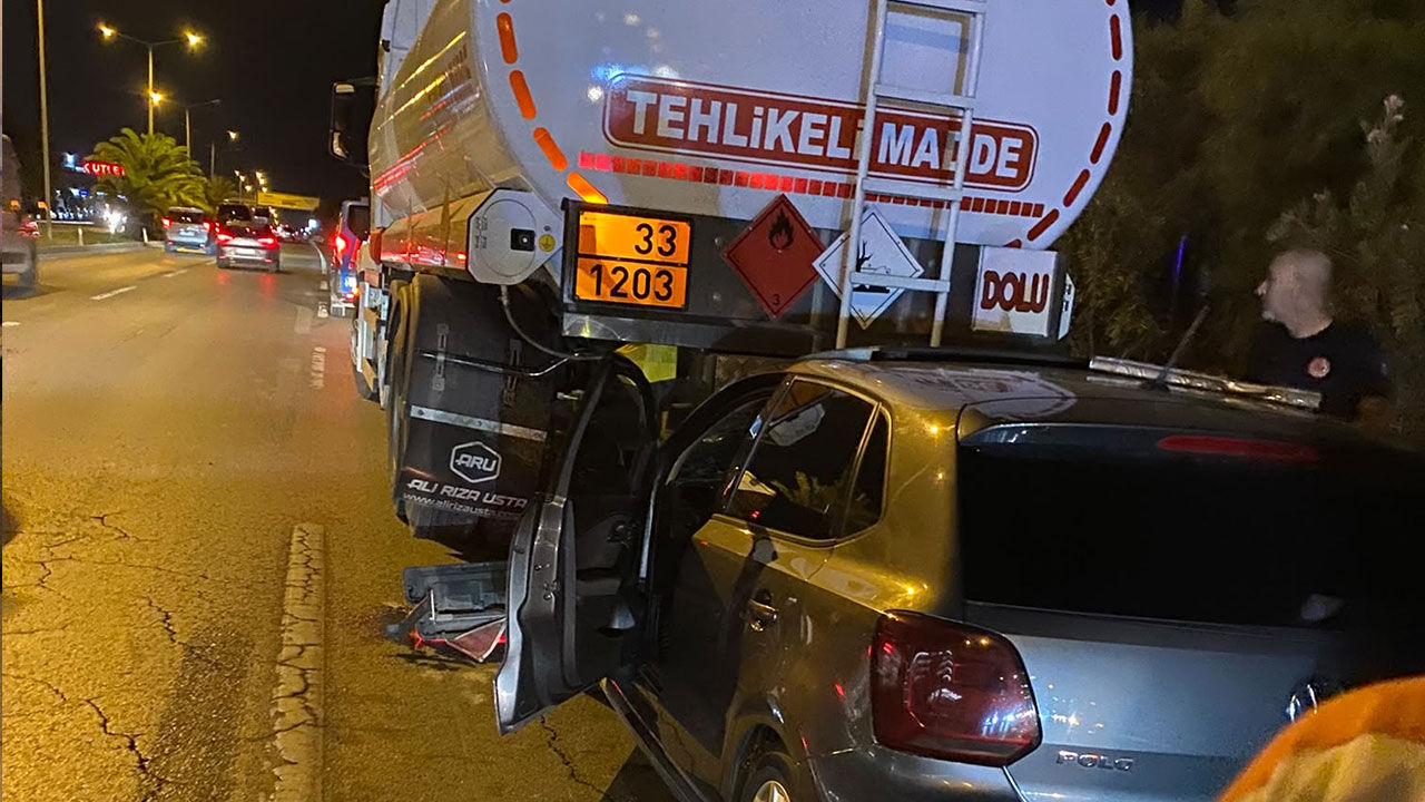 Alanya’da tanker ve otomobil kaza sonrası