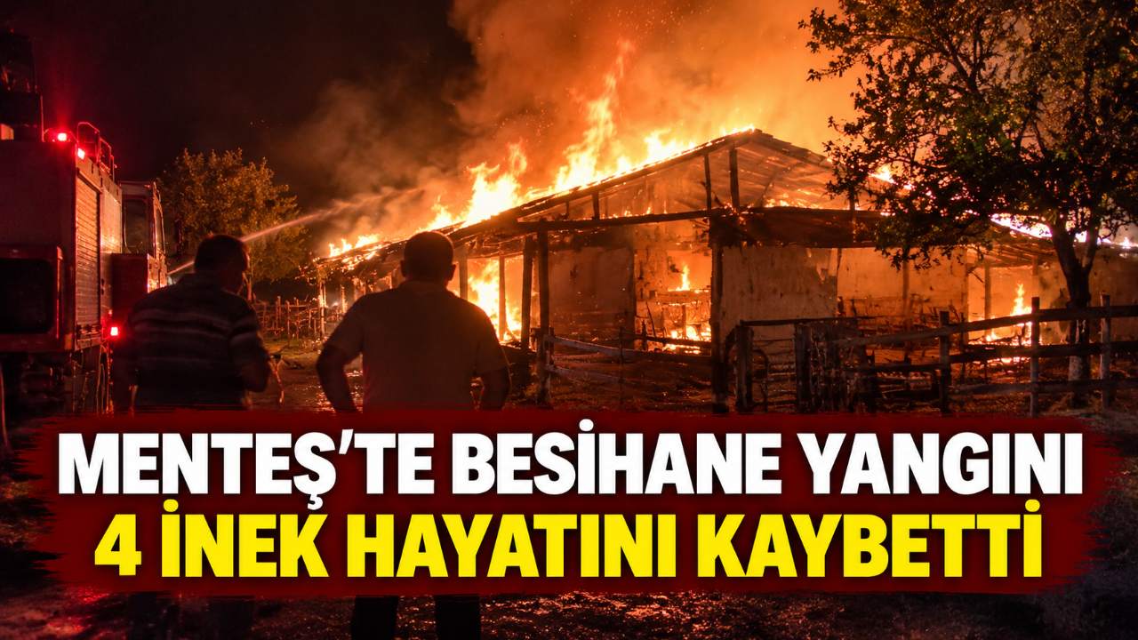 Menteş’te besihane yangını: 4 inek hayatını kaybetti