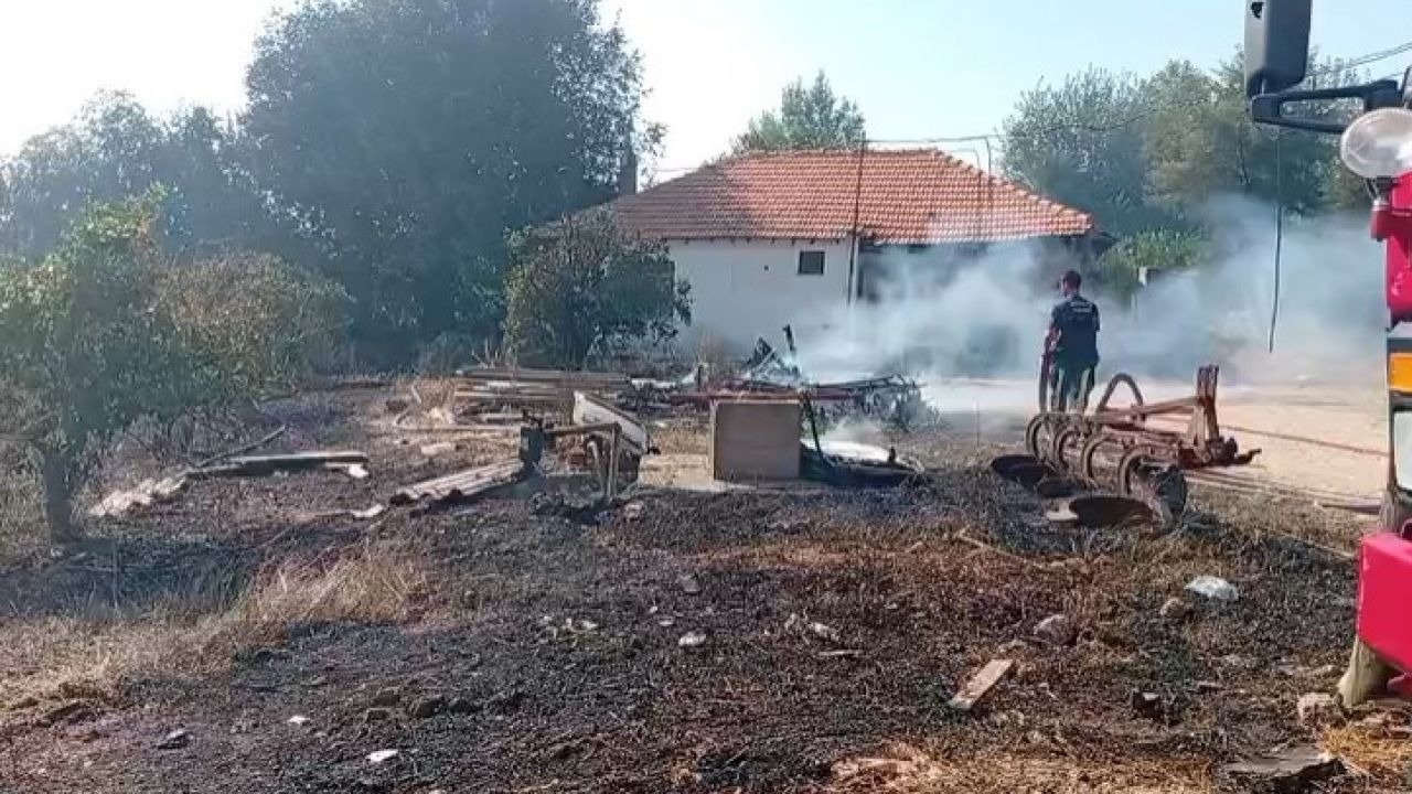 Serik Çandır’da yangın sonrası soğutma çalışması