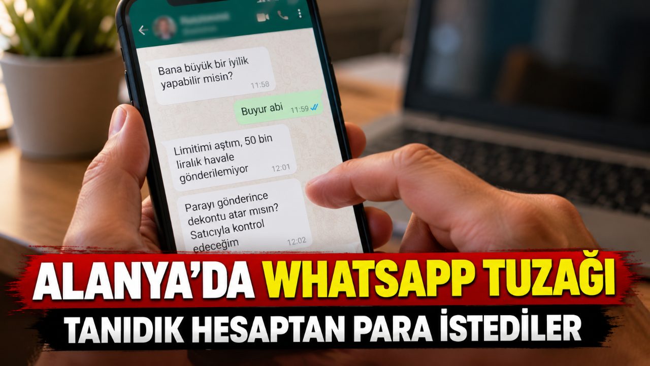 Alanya’da WhatsApp hesabından 50 bin TL istediler