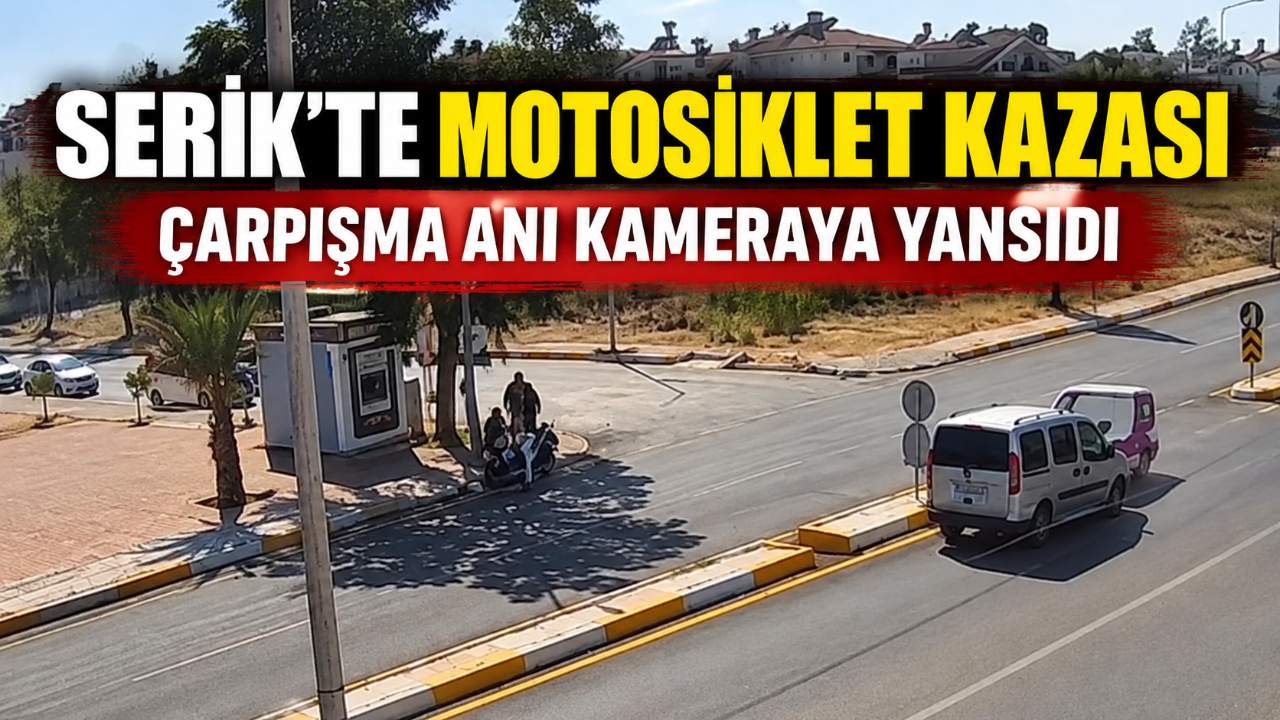 Serik'te hafif ticari araç motosikletle çarpıştı