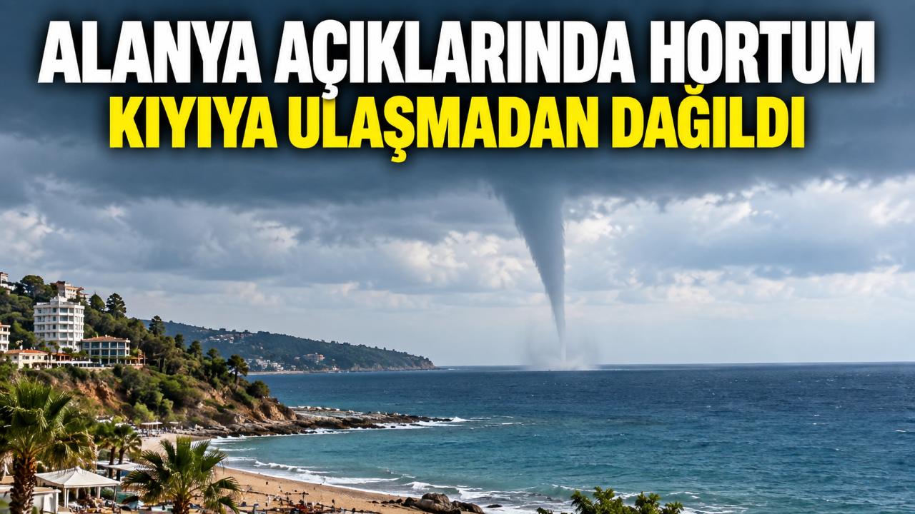 Alanya açıklarında deniz üzerinde hortum görüntülendi