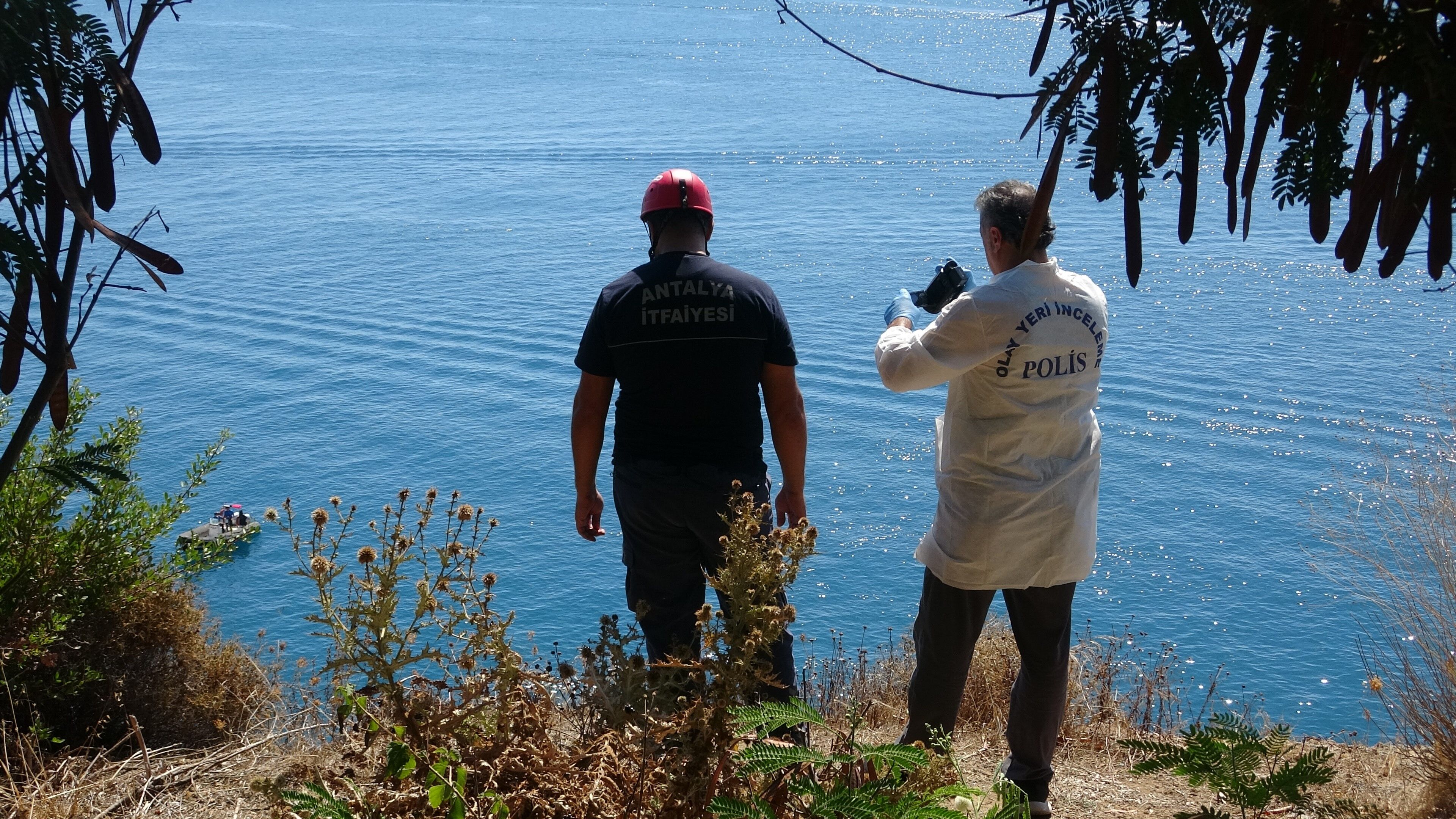 Antalya falezlerinde arama bölgesi görüntülendi