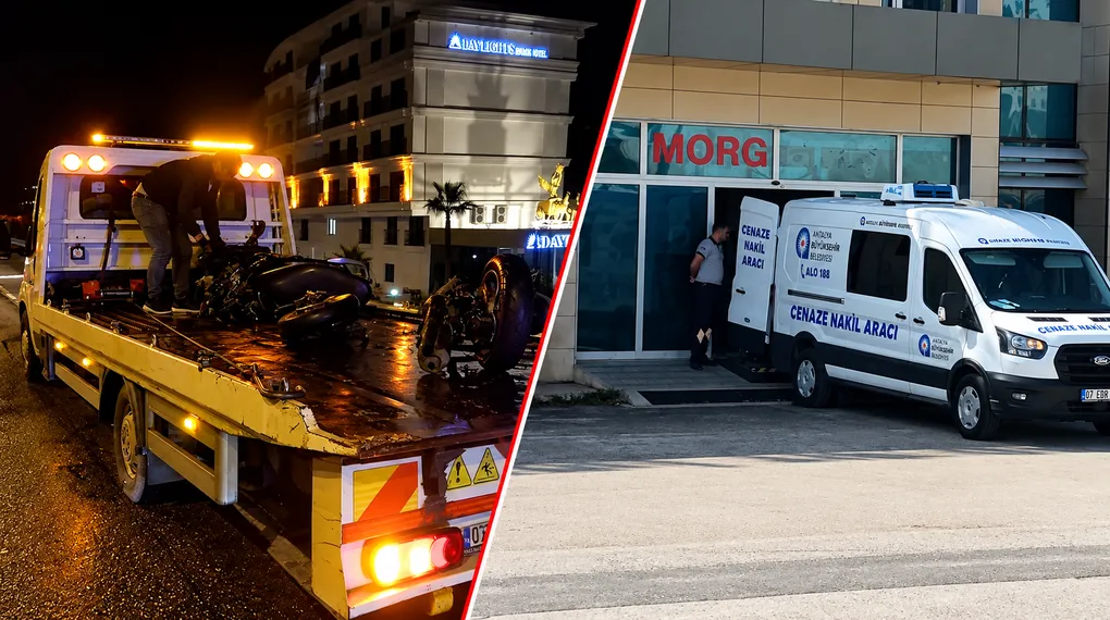 Konyaaltı’nda motosiklet kazasının ardından olay yeri