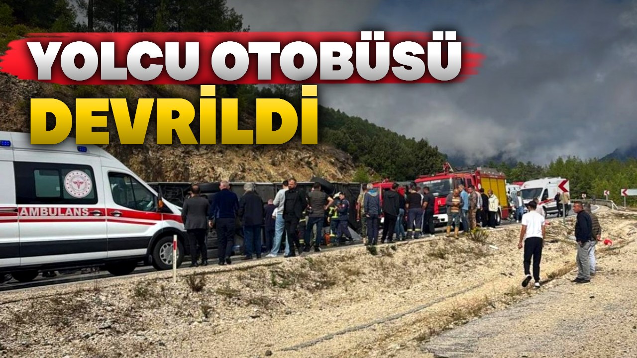 Isparta-Antalya yolunda otobüs devrildi: 1 ölü, 9 yaralı